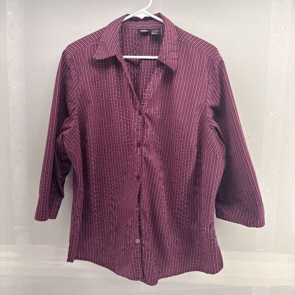 Mossimo Womens Stretch Button Down Gold Metallic Thread Throughout Size 20W EUC - Picture 1 of 5